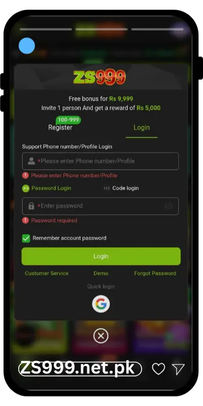 ZS999 Game Login Guide